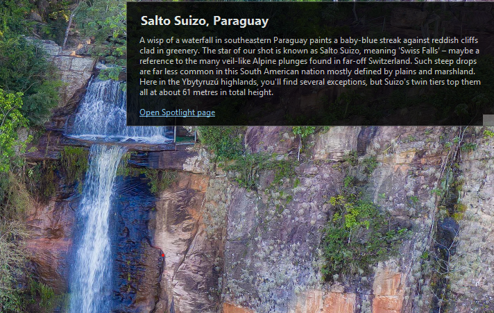 Spotlight Desktop Widget is a simple Windows utility that brings information about the current Windows Spotlight image directly to your desktop.